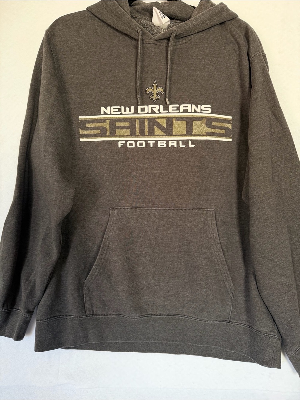 Vtg New Orleans Saints Men's Hooded Pullover Sweatshirt - Gray